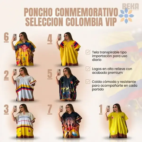 Poncho Selección Colombia VIP con Diseño Tradicional
