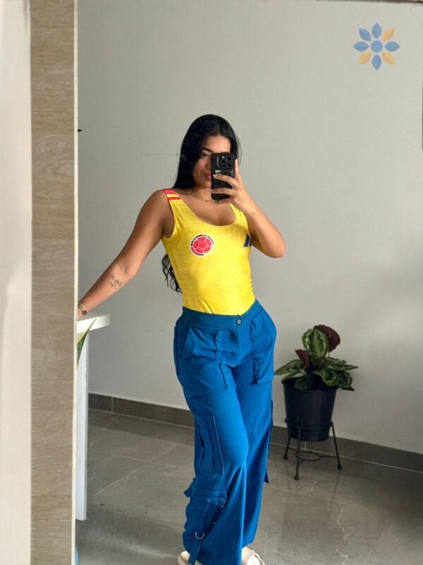 Body Colombia con Moña en Lycra Ajustado y Temático
