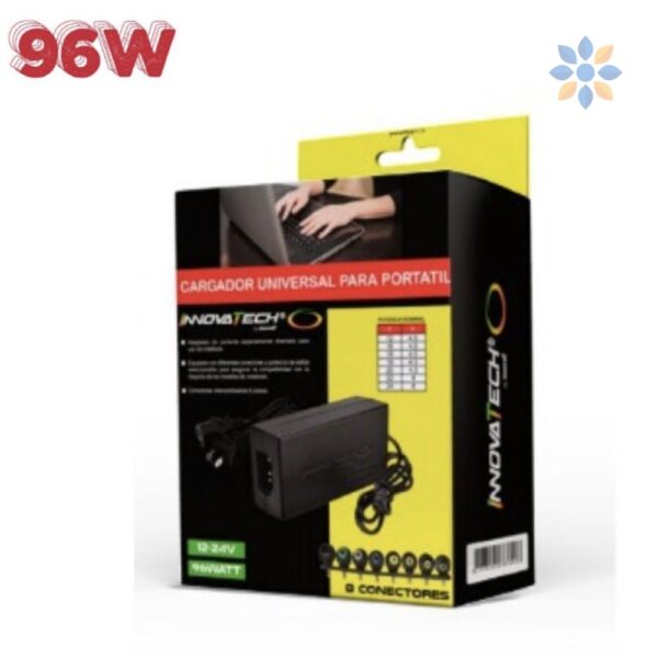 Cargador Universal Laptop 96W con 8 Conectores Knup