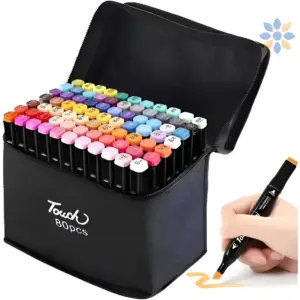 Set de Marcadores Doble Punta 80 Colores Profesionales