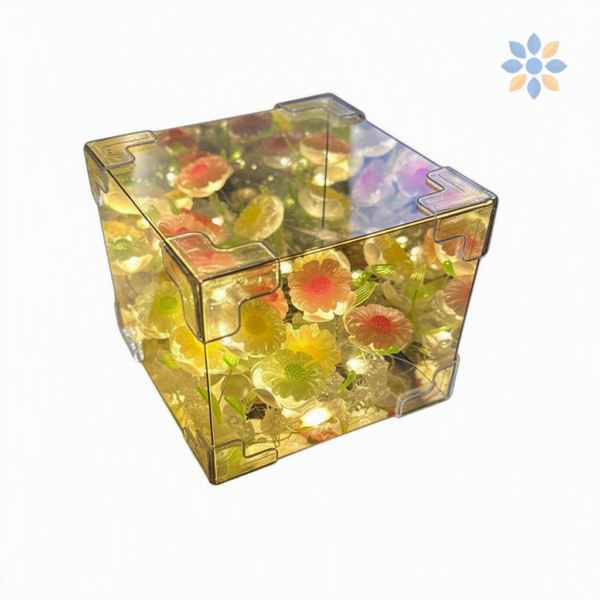 Lámpara Cubo Infinito Girasoles LED Portátil y Decorativa