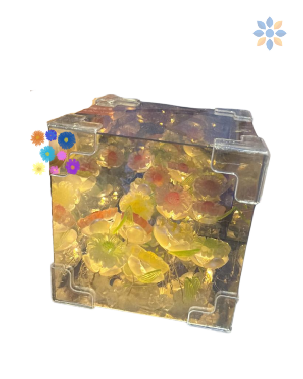 Lámpara Cubo Infinito Girasoles LED Portátil y Decorativa