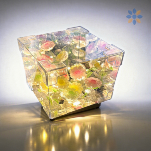 Lámpara Cubo Infinito Girasoles LED Portátil y Decorativa