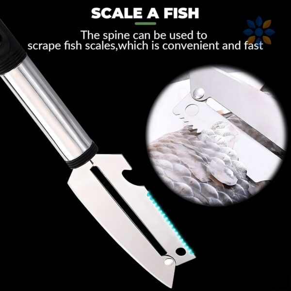 Cuchillo Pelador Multifuncional Acero Inoxidable 5 en 1