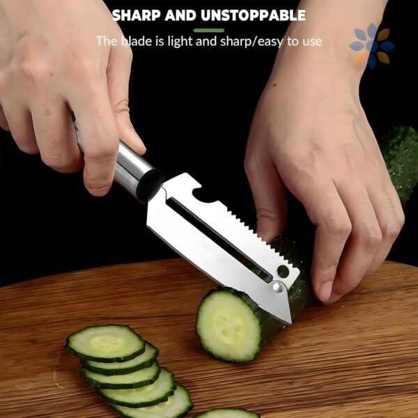 Cuchillo Pelador Multifuncional Acero Inoxidable 5 en 1