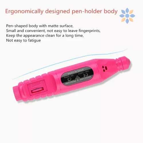 Kit Pulidor de Uñas Eléctrico Portátil Rosa USB