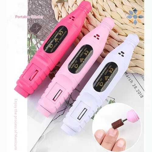 Kit Pulidor de Uñas Eléctrico Portátil Rosa USB