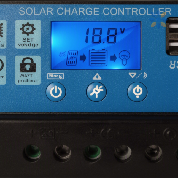 Regulador Solar 10A con Pantalla Digital y USB