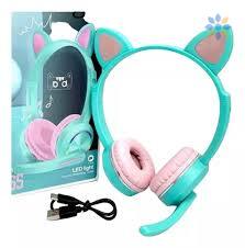 Audífonos Bluetooth AKZ-K23 Gato con Micrófono y LED