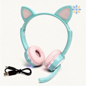Audífonos Bluetooth AKZ-K23 Gato con Micrófono y LED