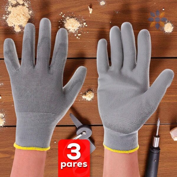 3 Pares Guantes Antideslizantes GPT01 Trabajo y Campo