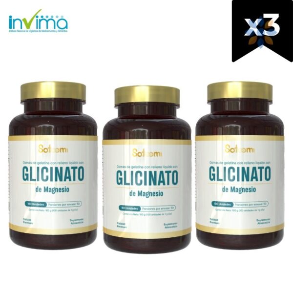 X3 Glicinato de Magnesio Satoomi – Cápsulas Softgel Premium