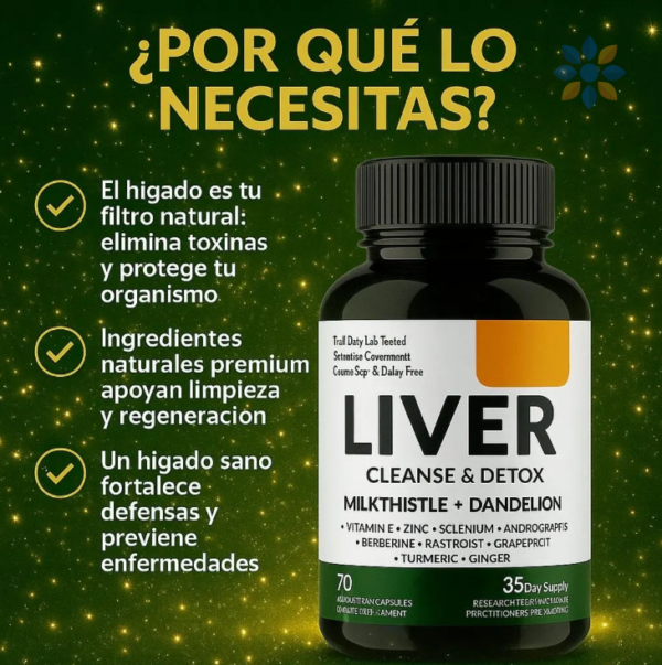 LIVER CLEANSE DETOX - Suplemento Natural para Hígado Saludable