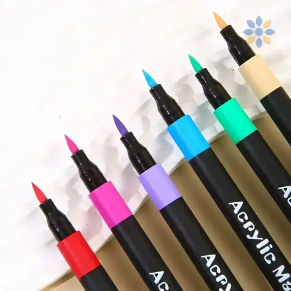 Set Marcadores Acrílicos 12 Colores Vibrantes y Durables