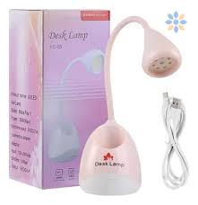 Lámpara Recargable Desk Lamp Rosa Flexible USB