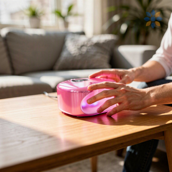 Secador de uñas corazón rosa con luz LED interior