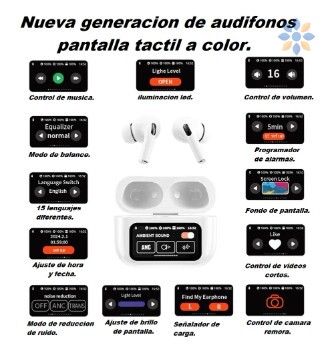Audífonos inalámbricos con pantalla digital y Bluetooth 5.1