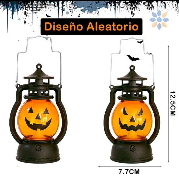 Farol LED Calabaza Halloween Luz Cálida Decorativa