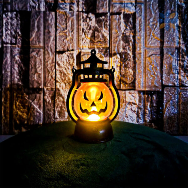 Farol LED Calabaza Halloween Luz Cálida Decorativa
