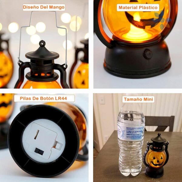 Farol LED Calabaza Halloween Luz Cálida Decorativa
