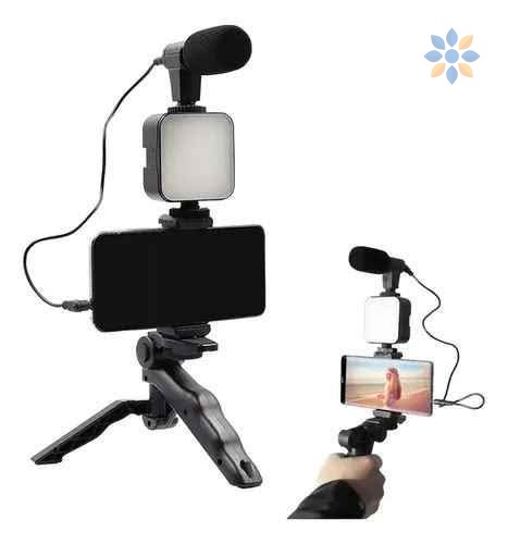 Kit de Video Profesional para Smartphone con Micrófono y Luz LED