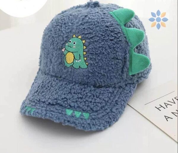 Gorra Infantil Dino Peluda de Algodón para Niños