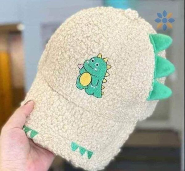 Gorra Infantil Dino Peluda de Algodón para Niños