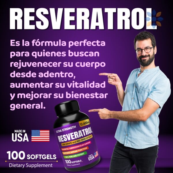Resveratrol X100 Softgels Antioxidante Natural