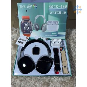 Combo Smartwatch ROCK-460 con Audífonos Bluetooth y 4 Correas