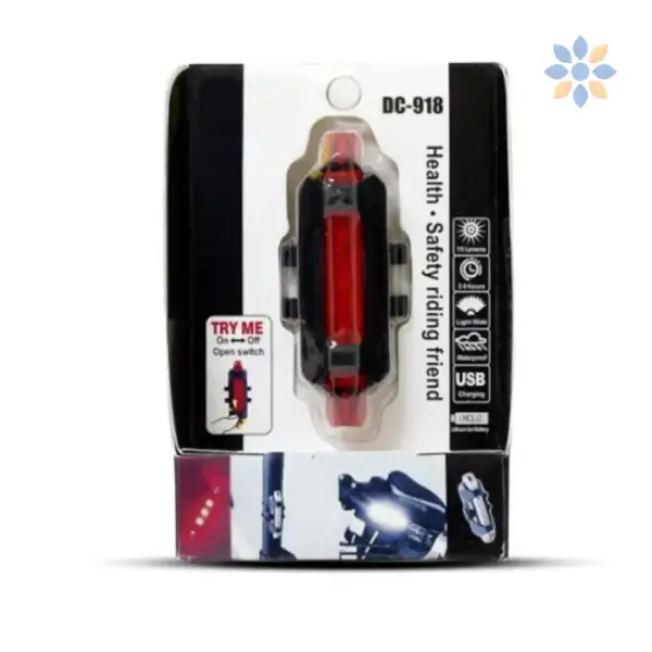 Luz LED Trasera Recargable para Bicicleta Seguridad Nocturna