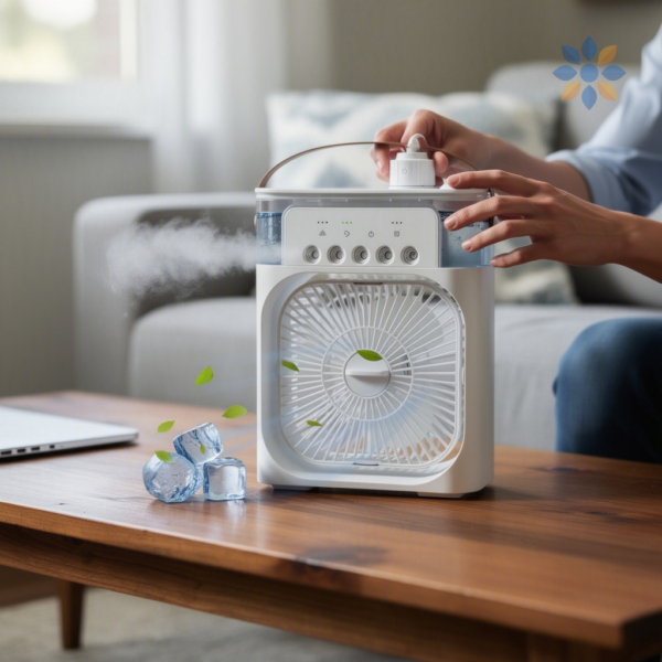 Mini Ventilador Humidificador Portátil USB Blanco