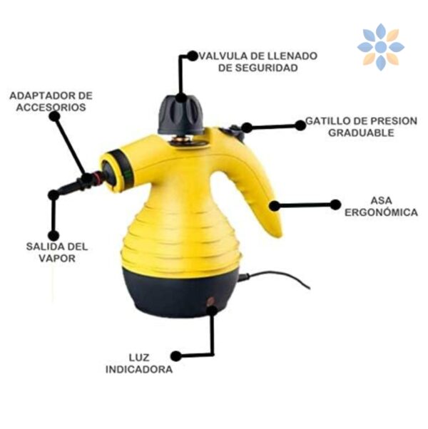 Limpiador a Vapor Portátil 1000W con Accesorios