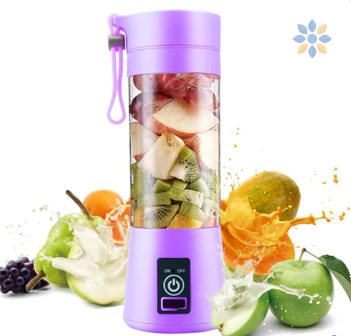 Mini Licuadora Portátil Recargable 380ML Azul Rosa Verde