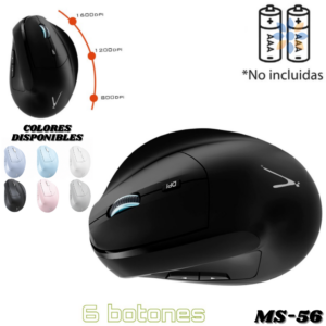 Mouse Inalámbrico Vertical Ergonómico MS-56 6 Botones