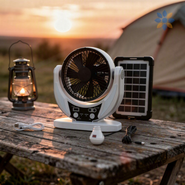 Ventilador Solar Portátil VA 8025 con Panel y Control